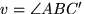 $v=\angle ABC'$